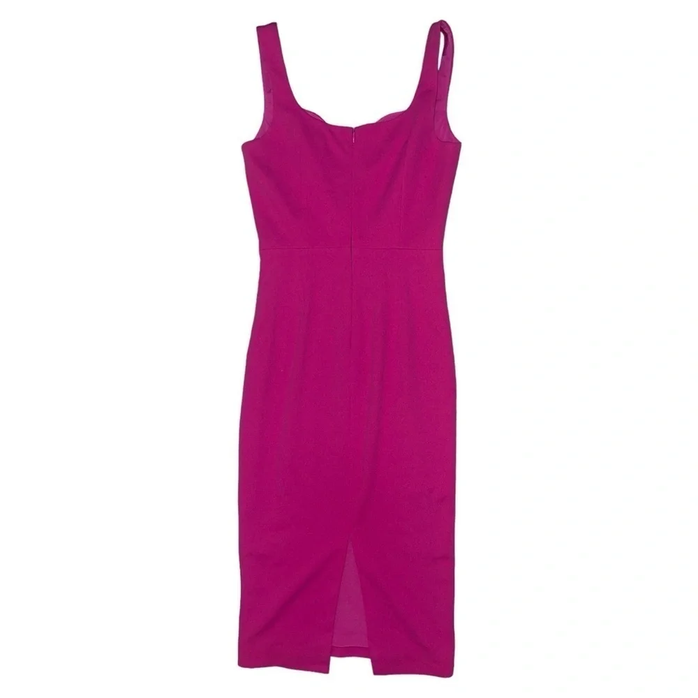 Dress the Population magenta pink back slit midi dress women’s size small - Picture 2 of 8